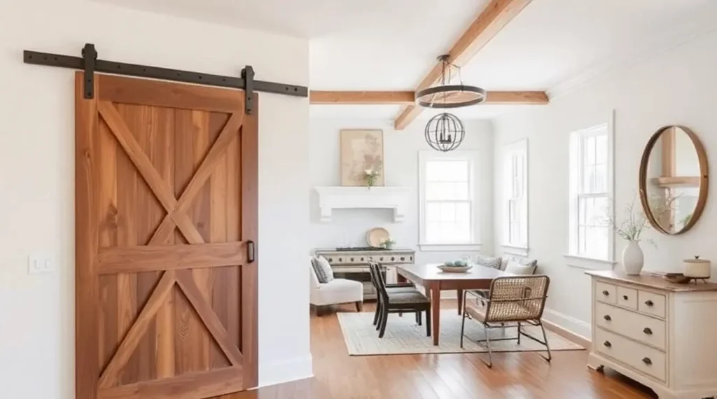 gliding barn door ideas for farmhouse interiors