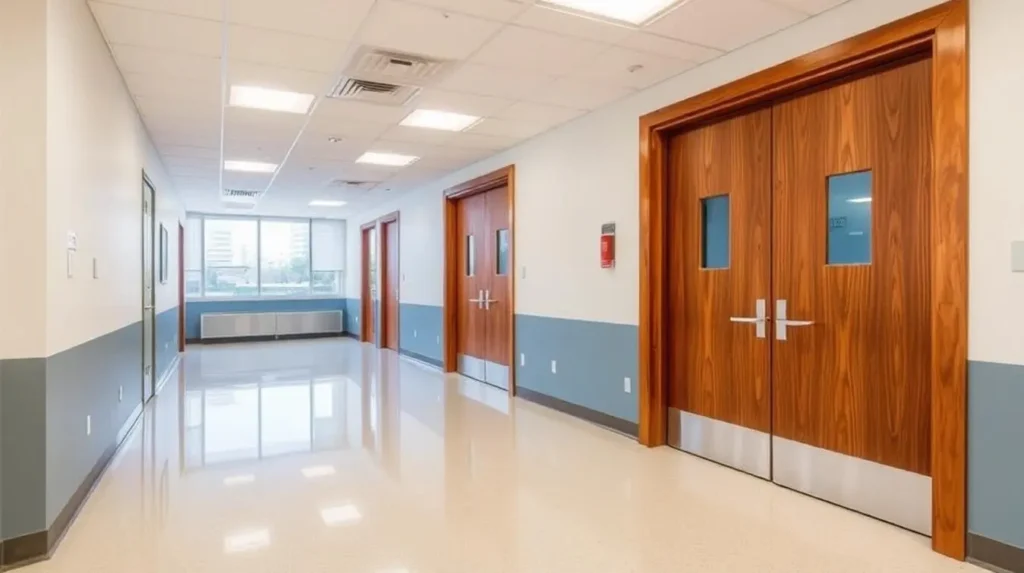 enhancing aesthetic appeal with wood doors in schools