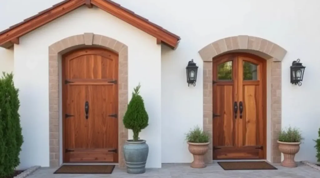 enhancing property value with rustic wood doors