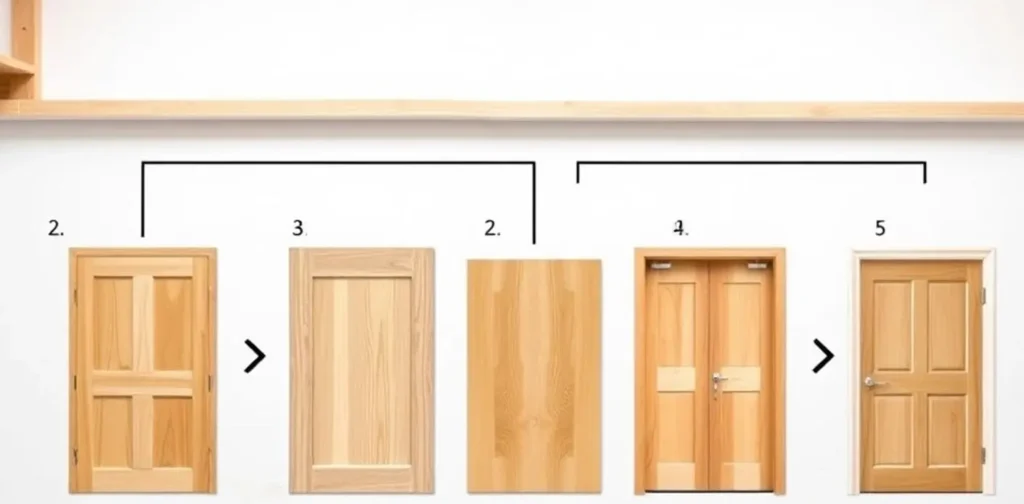 step-by-step process of crafting solid wood doors